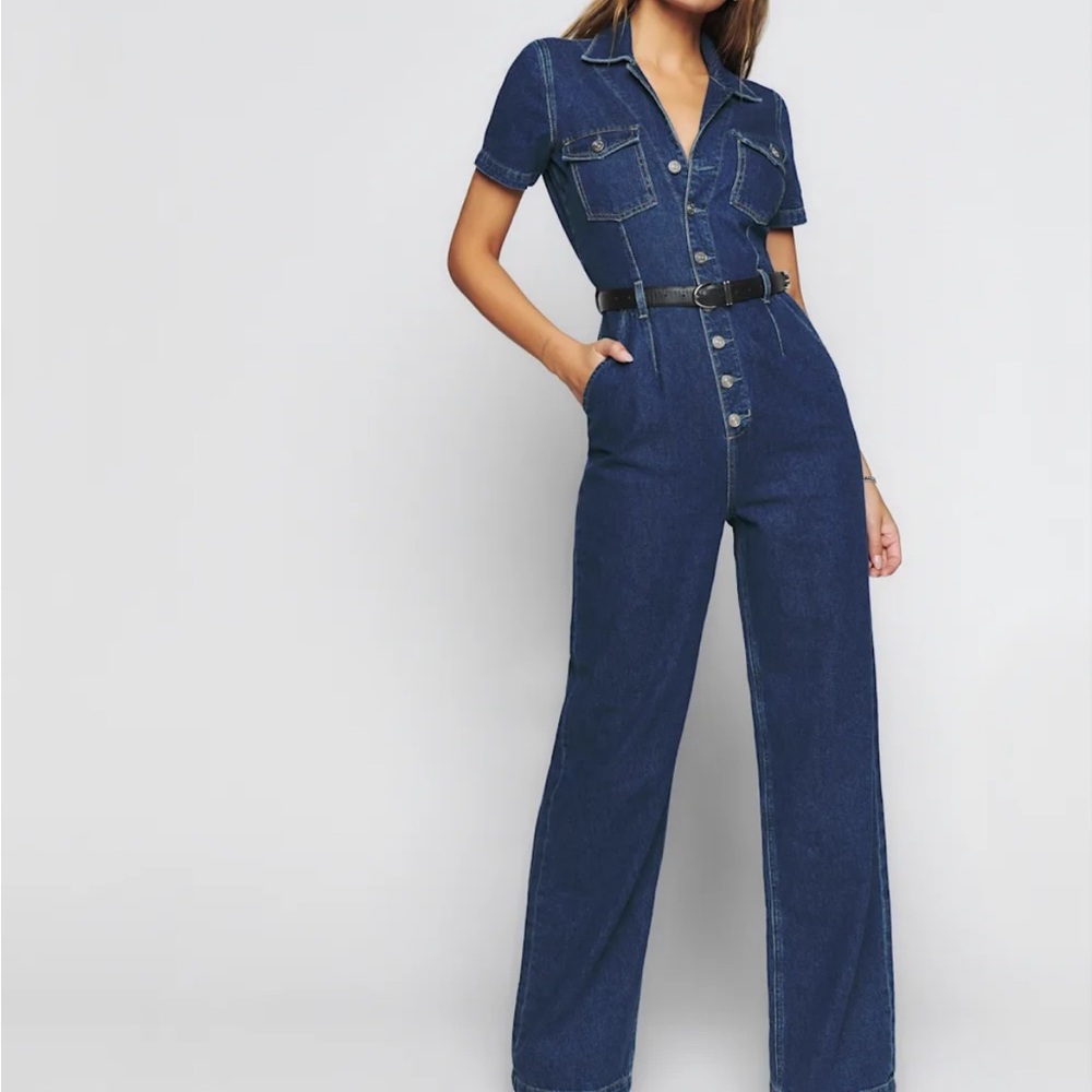 Reformation James Denim Jumpsuit